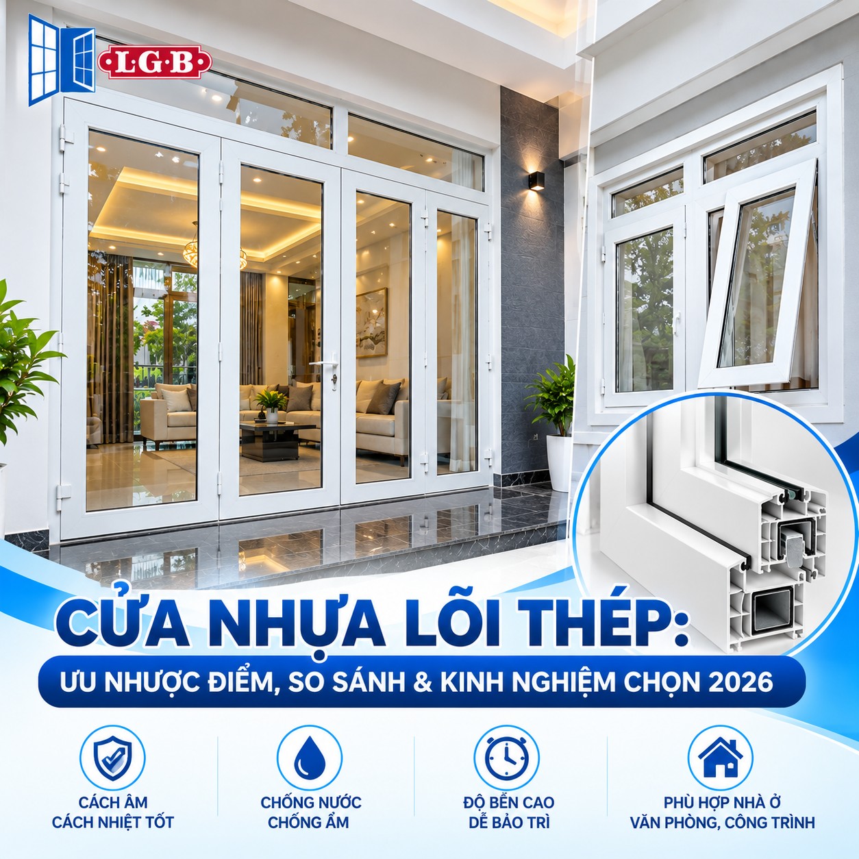 Cửa Nhựa Lõi Thép: Ưu Nhược Điểm, So Sánh & Kinh Nghiệm Chọn 2026