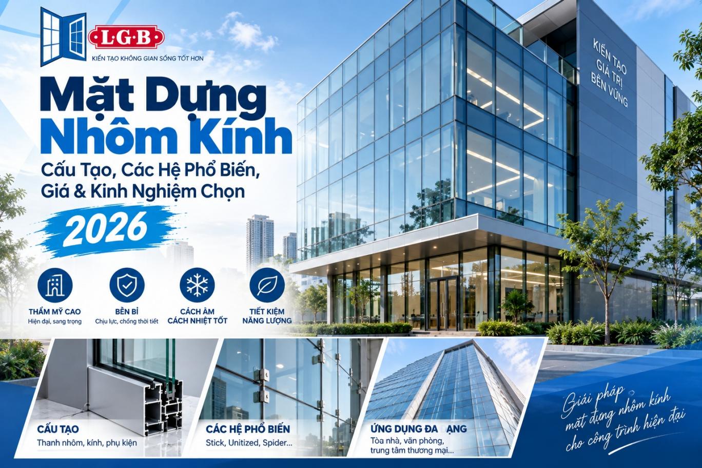 Mặt Dựng Nhôm Kính: Cấu Tạo, Các Hệ Phổ Biến, Giá & Kinh Nghiệm Chọn 2026
