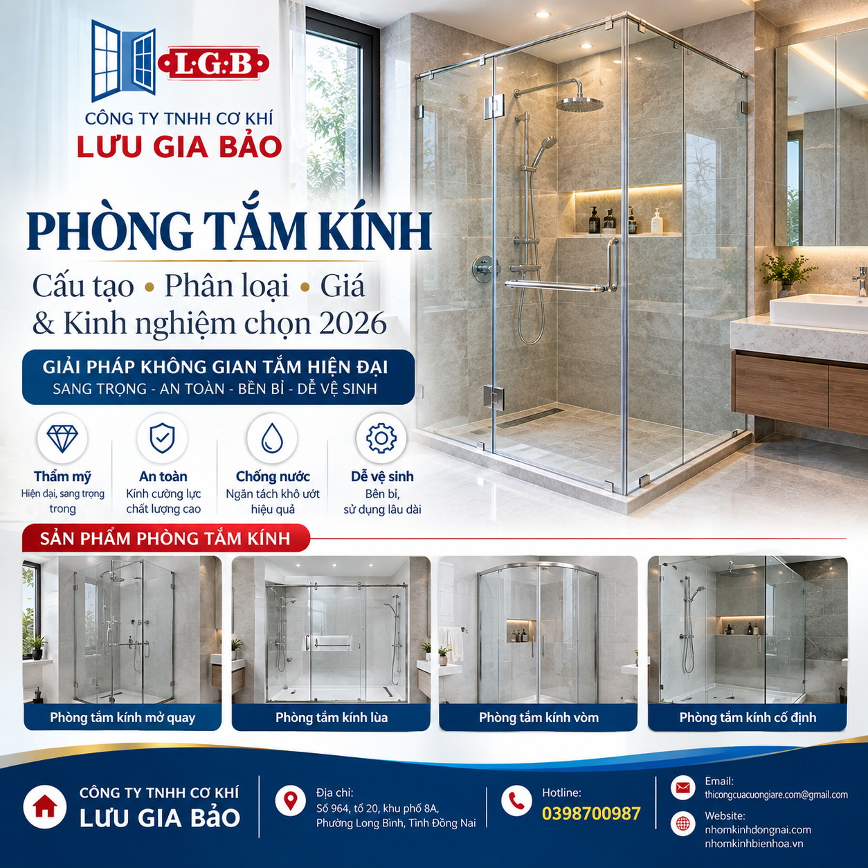 Phòng Tắm Kính: Cấu Tạo, Phân Loại, Giá & Kinh Nghiệm Chọn 2026