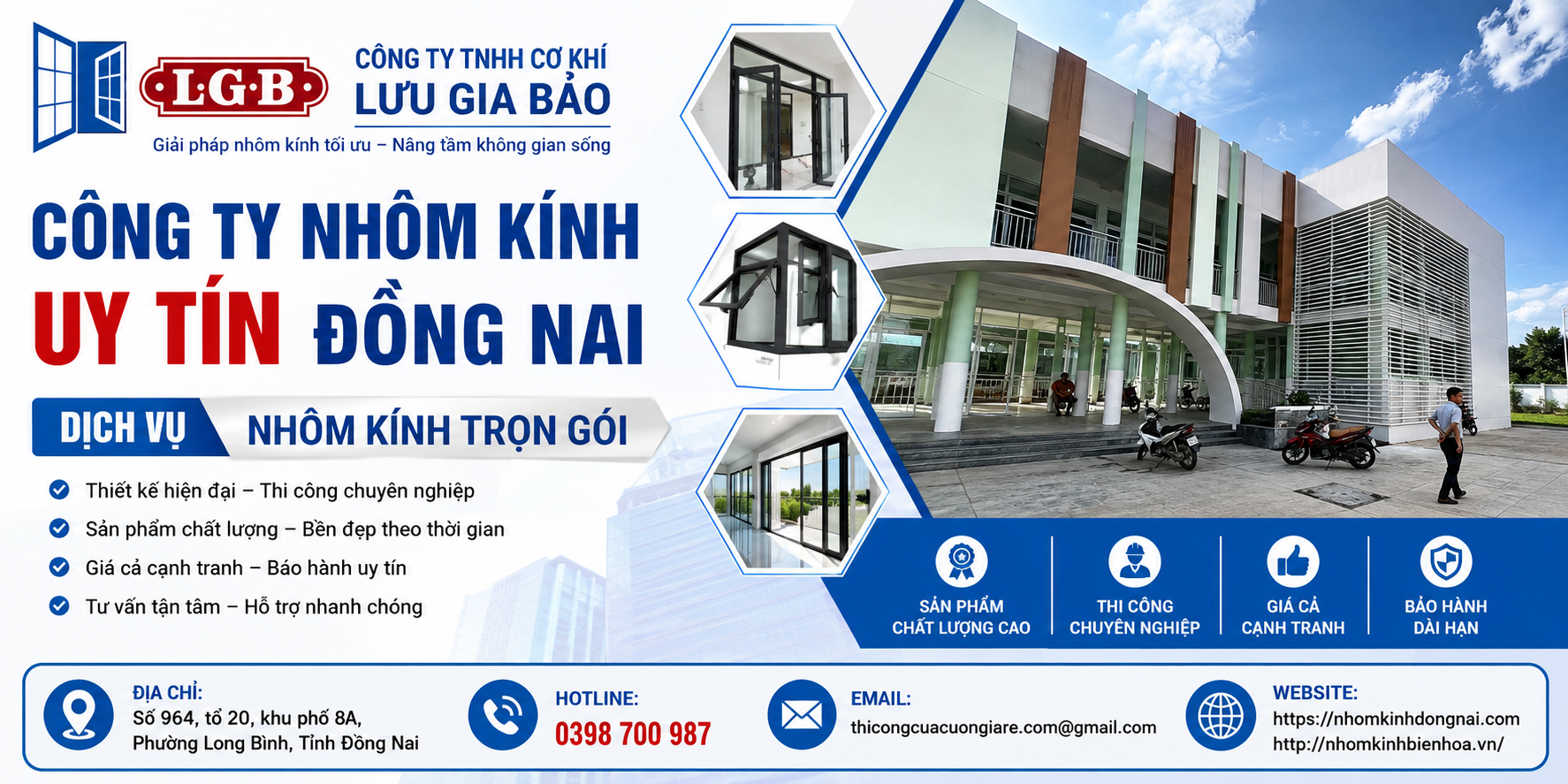 Thi công nhôm kính Biên Hòa, Đồng Nai | Cửa Nhôm Kính Chất Lượng