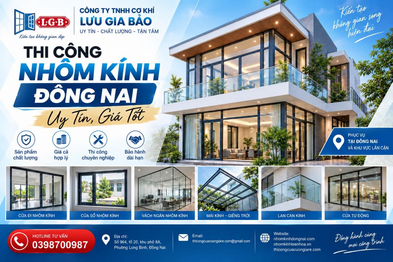 Thi Công Nhôm Kính Đồng Nai Uy Tín, Giá Tốt | Lưu Gia Bảo