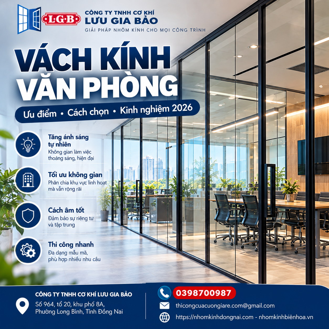 Vách Kính Văn Phòng: Ưu Điểm, Cách Chọn & Kinh Nghiệm 2026