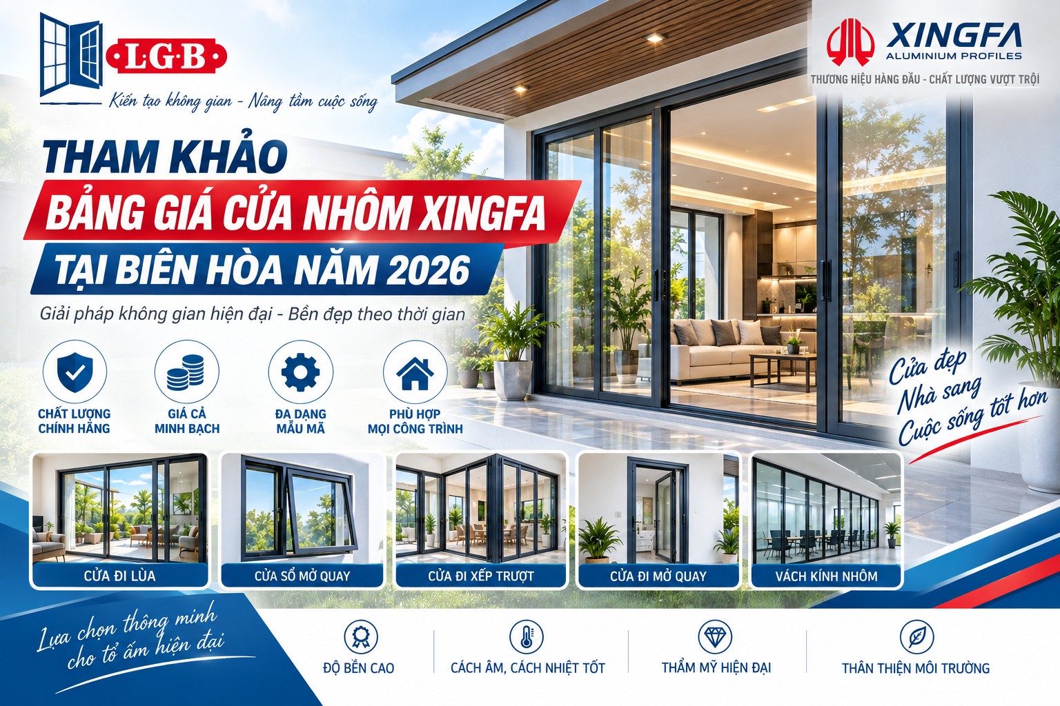 Bảng giá cửa nhôm Xingfa tại Biên Hòa 2026 bảng giá cửa nhôm Xingfa tại Biên Hòa 2026