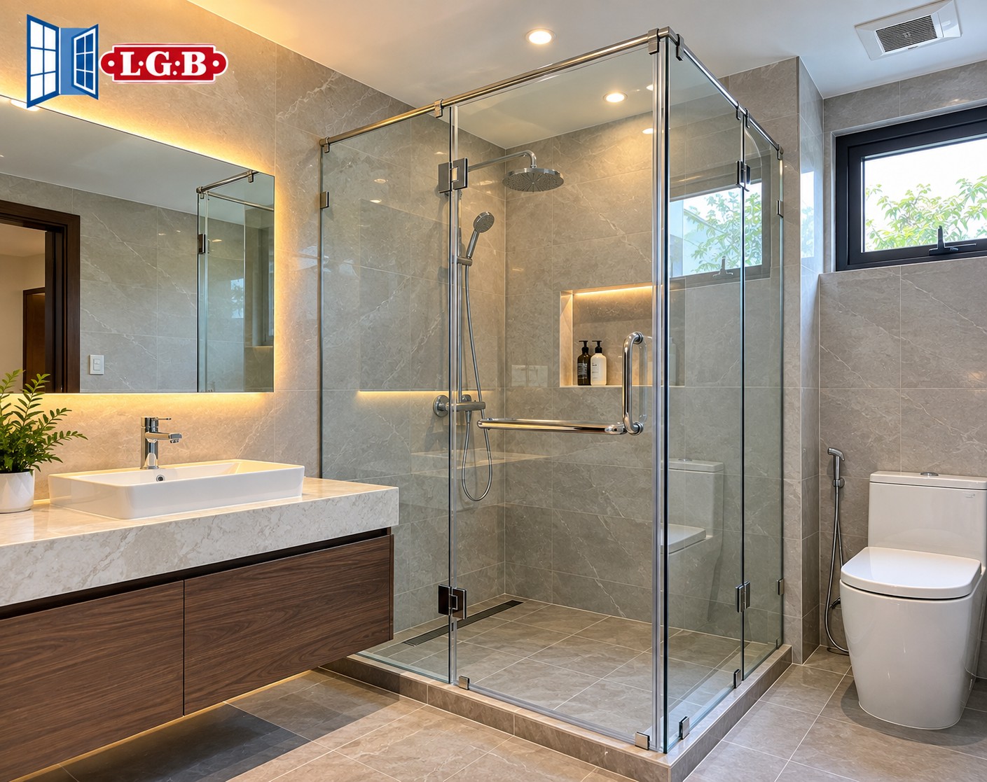 Phòng tắm kính hiện đại cho nhà phố và căn hộ
