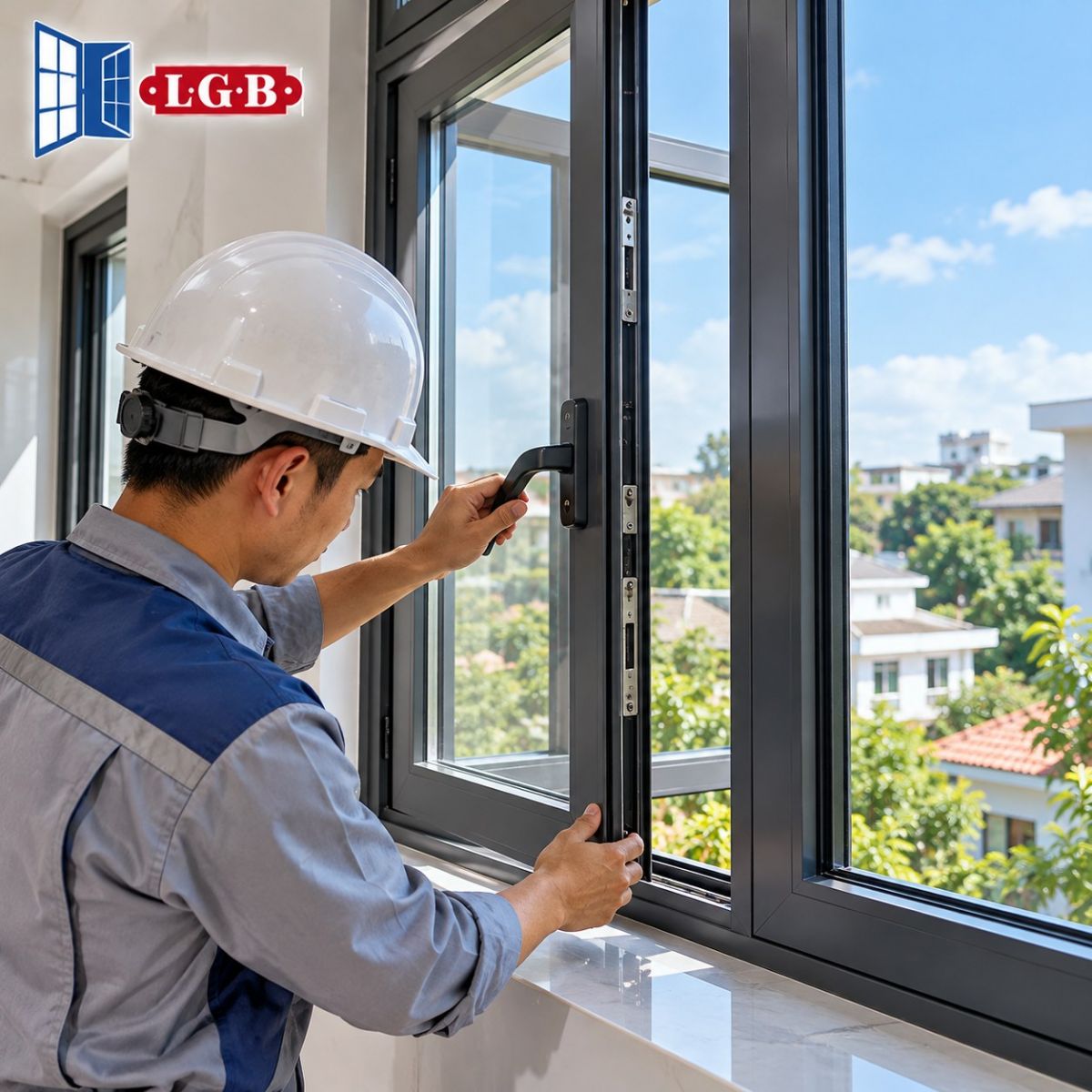 Thi công lắp đặt cửa sổ nhôm Xingfa Biên Hòa tại công trình nhà phố
